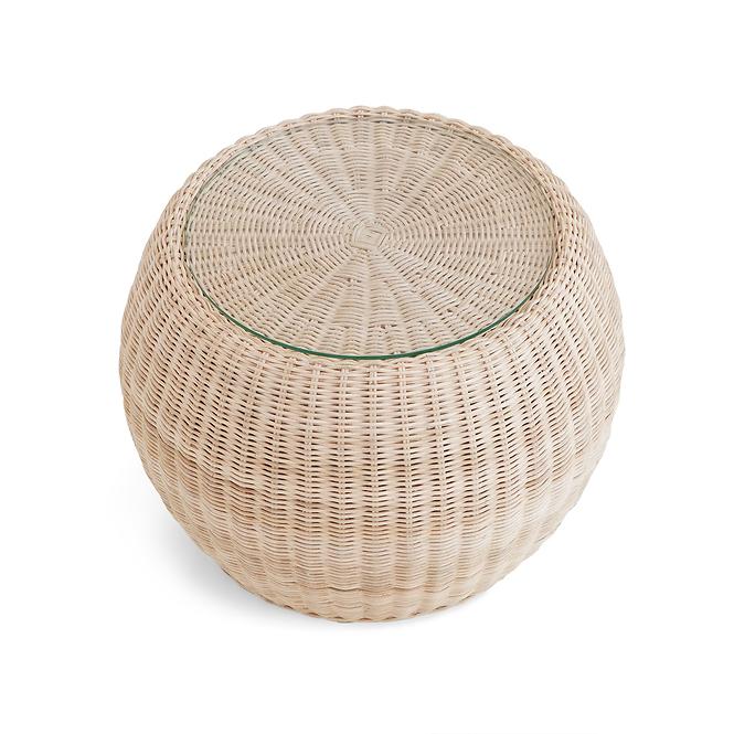 Tisch Quincy Round aus natürlichem Rattan