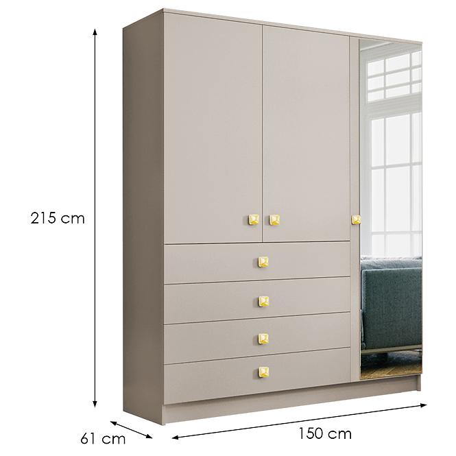 Schrank Bogota 150 Cashmire+Griff Gold