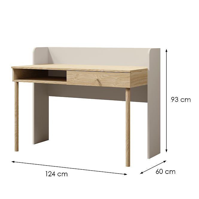 Schreibtisch YUKI 11 Graubeige/Geölte Eiche