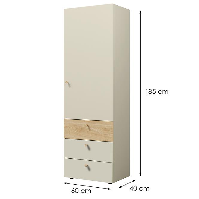 Schrank  Yuki 4 Graubeige/Geölte Eiche