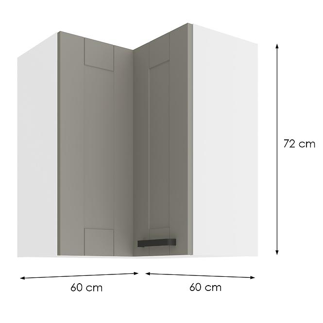 Küchenzeile LUNA CLAYGREY/WEISS 60X60 GN-72 2F (90°)