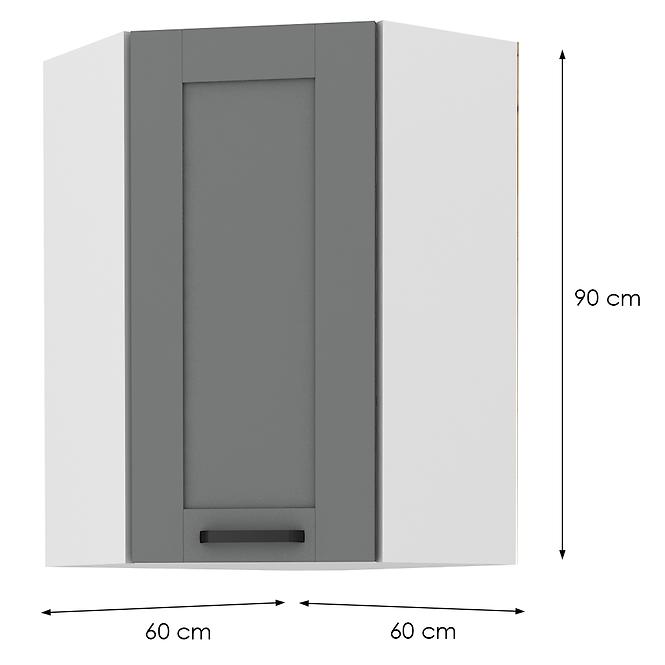 Küchenzeile LUNA DUSTGREY/WEISS 60X60 GN-90 1F (45°)