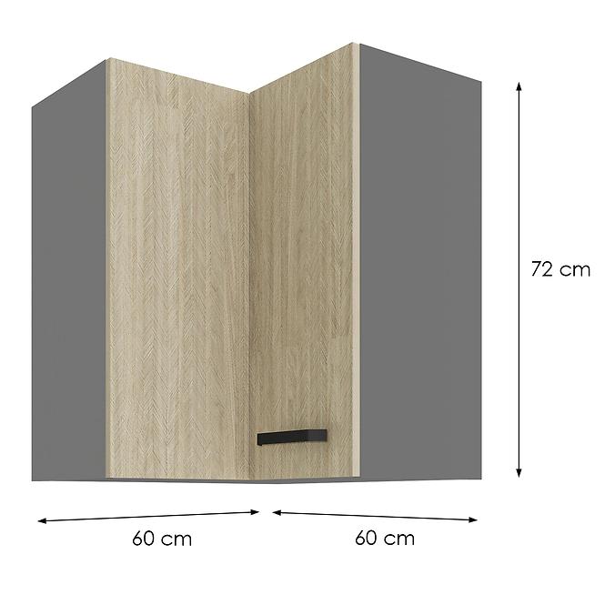 Küchenzeile SCANDI Fischgrätenmuster/Antracyt 60X60 GN-72 2F (90°)