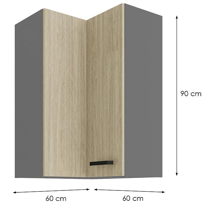 Küchenzeile SCANDI Fischgrätenmuster/Antracyt 60X60 GN-90 2F (90°)