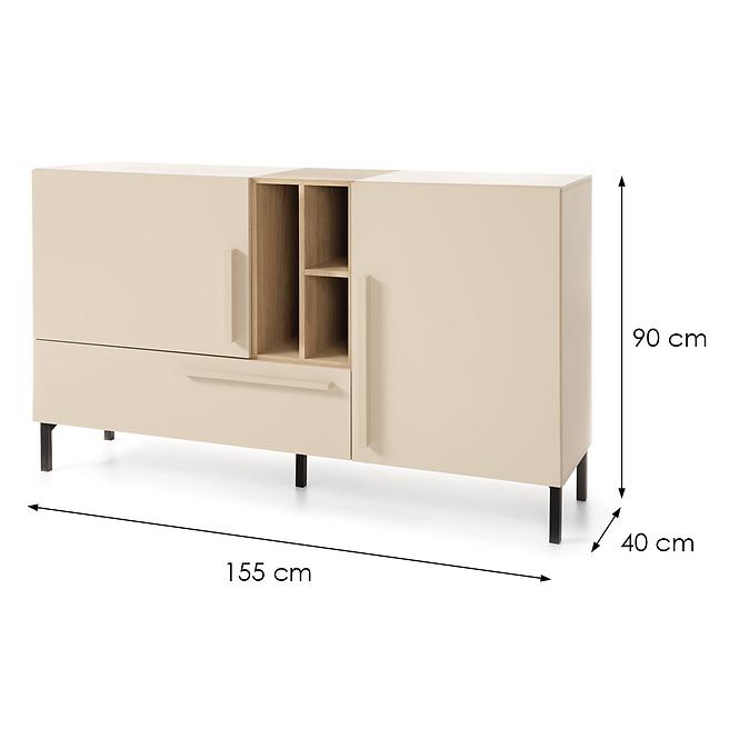 Kommode Sergio SE6 3D Beige/Eiche