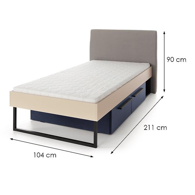 Bett Sergio SE12  90 Beige/Dunkelblau