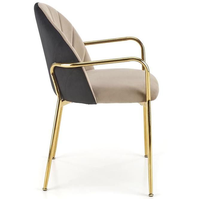 Stuhl K500 Beige/Schwarz/Gold