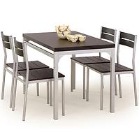 Tischset Malcolm + 4 stühle  mdf/stahl – wenge