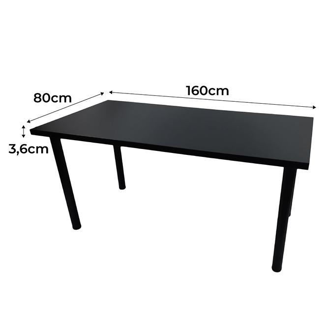 Gaming-Schreibtisch Top Schwarz 160x80x3.6 Modell 0