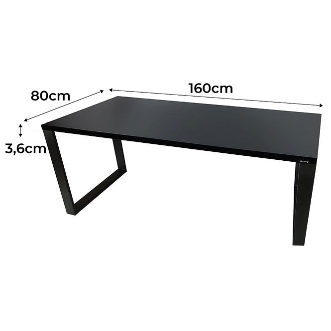 Gaming-Schreibtisch Top Loft Schwarz 160x80x3.6 Modell 0