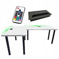 Gaming-Schreibtisch Ecke Top Weiß 180x120x2.8 Modell 2