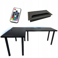 Gaming-Schreibtisch Ecke Top Schwarz 180x120x2.8 Modell 2