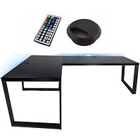 Gaming-Schreibtisch Ecke Loft Low Schwarz 180x120x2.8 Modell 2