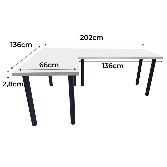 Gaming-Schreibtisch Ecke Low Weiß 202x136x2.8 Modell 0