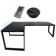 Gaming-Schreibtisch Ecke Loft Low Schwarz 202x136x2.8 Modell 2