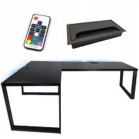 Gaming-Schreibtisch Ecke Loft Top Schwarz 202x136x2.8 Modell 2