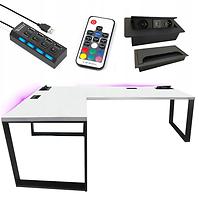 Gaming-Schreibtisch Ecke Loft Top Weiß 202x136x3.6 Modell 3