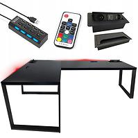 Gaming-Schreibtisch Ecke Loft Top Schwarz 202x136x3.6 Modell 3