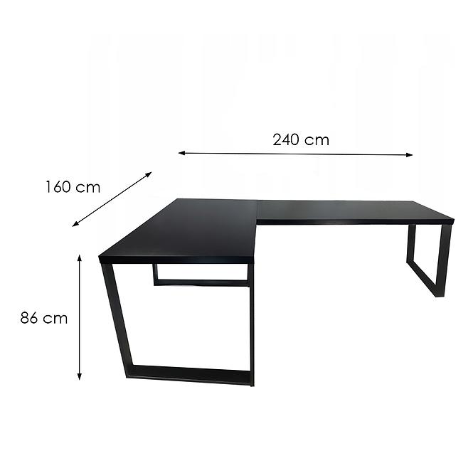 Gaming-Schreibtisch Ecke Loft Low Schwarz 240x160x3.6 Modell 0