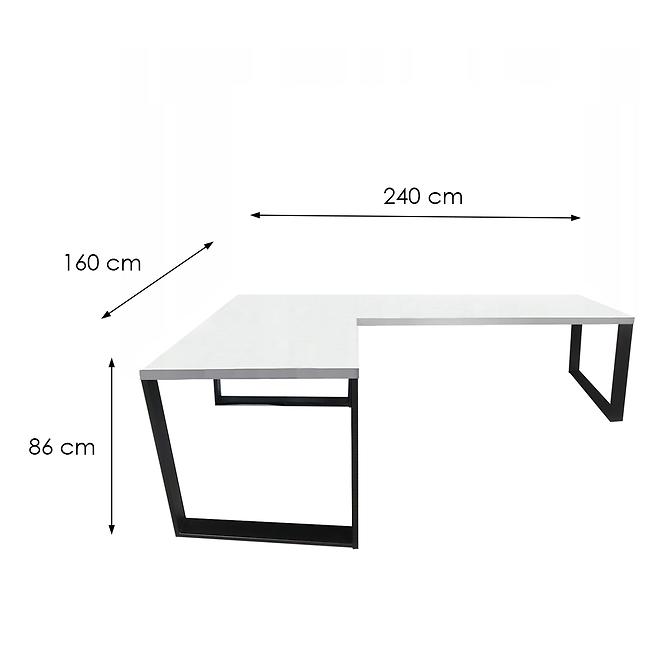 Gaming-Schreibtisch Ecke Loft Top Weiß 240x160x3.6 Modell 0