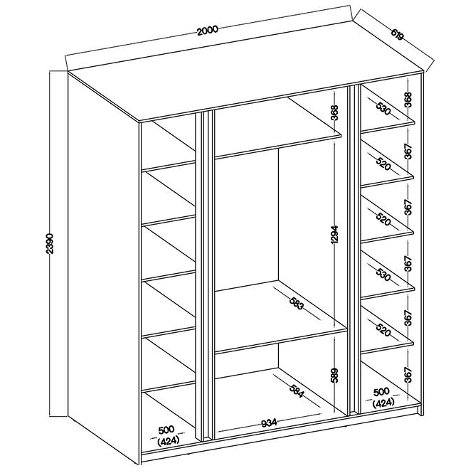 Schrank Kaja BL/EV 4F 3S