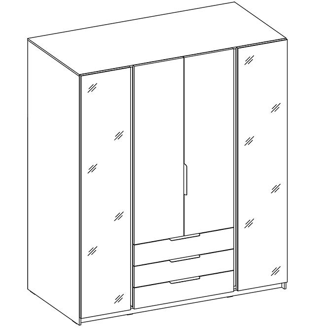 Schrank Kaja EV/EV 2 Spiegel 2F 3S