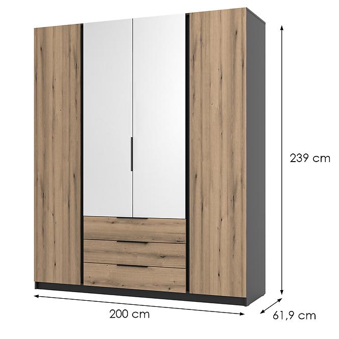 Schrank Kaja BL/EV 2F 2 Spiegel 3S