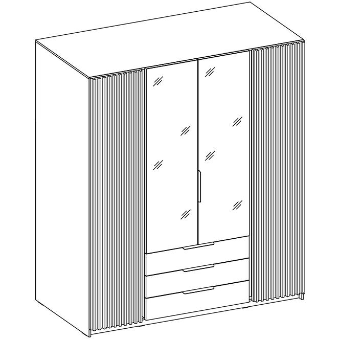 Schrank Kaja BL/EV-BL 2LAM 2 Spiegel 3S