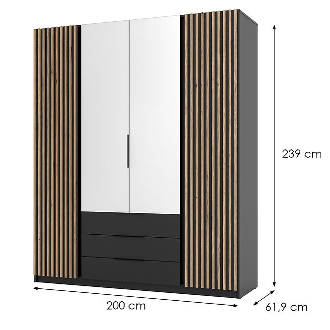 Schrank Kaja BL/BL-EV 2LAM 2 Spiegel 3S