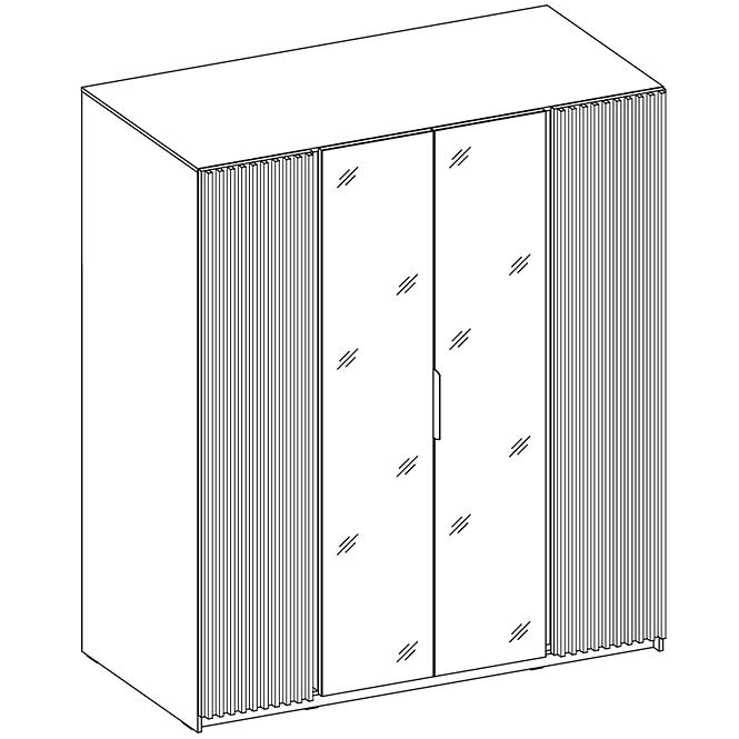 Schrank Kaja BL/EV-BL 2LAM 2 Spiegel