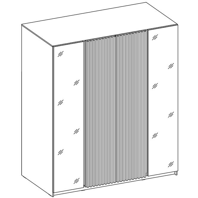 Schrank Kaja BL/EV-BL 2 Spiegel 2LAM