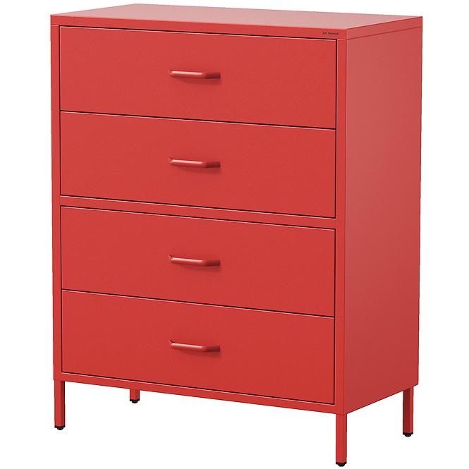 Kommode aus Metall Carla Modern Red