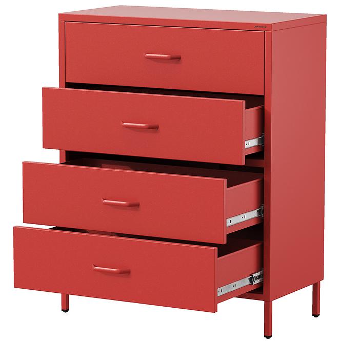 Kommode aus Metall Carla Modern Red