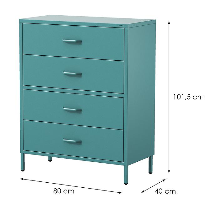 Kommode aus Metall Carla Modern Sea Green