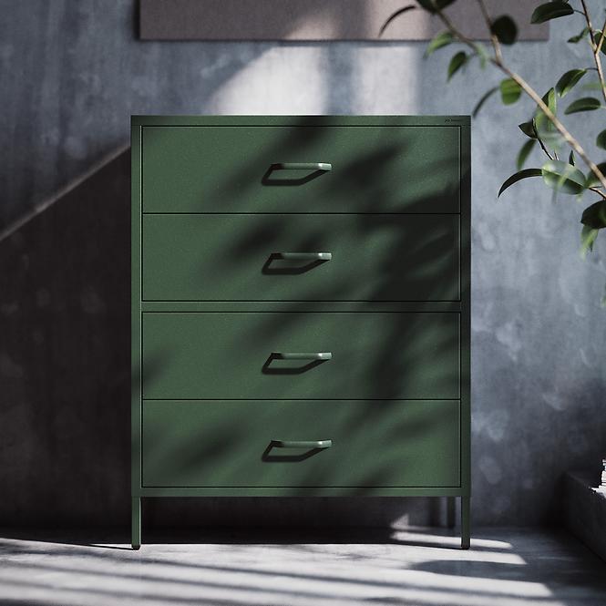 Kommode aus Metall Carla Modern Bottle Green