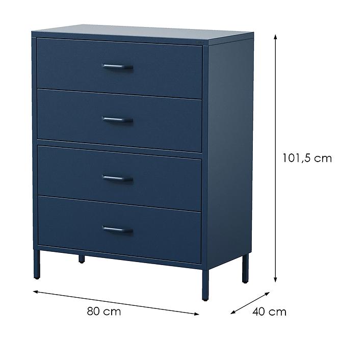 Kommode aus Metall Carla Modern Dark Blue