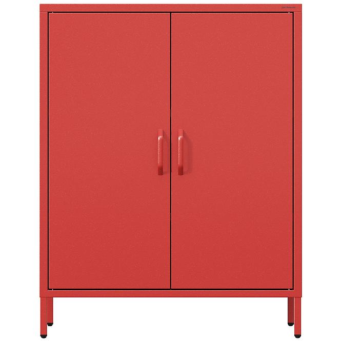 Kommode aus Metall Vito Modern Red