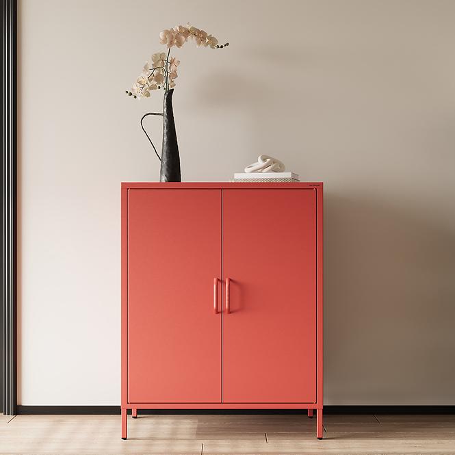 Kommode aus Metall Vito Modern Red