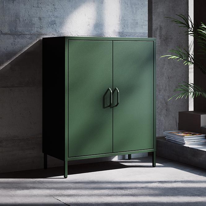 Kommode aus Metall Vito Modern Bottle Green