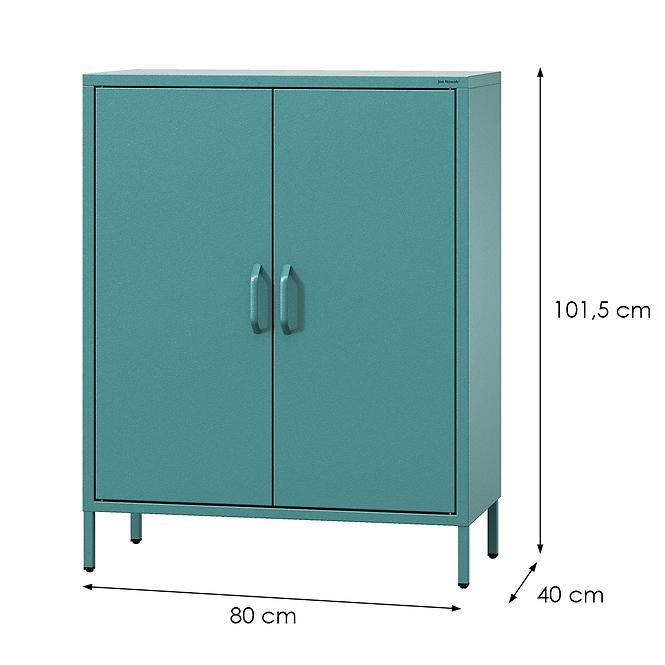 Kommode aus Metall Vito Modern Sea Green