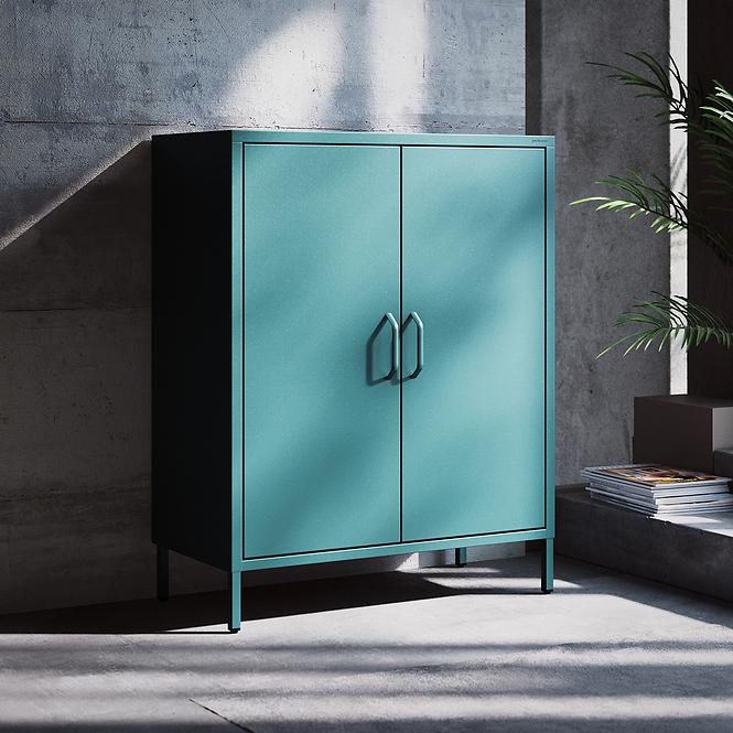 Kommode aus Metall Vito Modern Sea Green