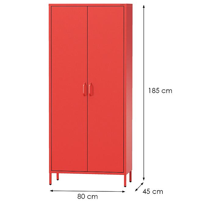 Schrank aus Metall Flavio Modern Red