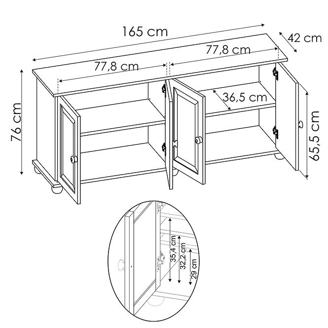 Kommode Kiefer KD70 165x76x42