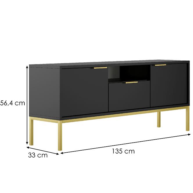 TV Tisch 135 Austin Schwarz/Gold