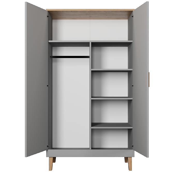 Schrank 100 Denver Grau Chinchilla/Hikora