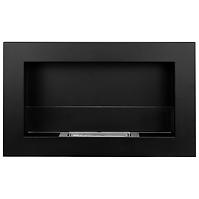 Biokamin Slim 650x400 Schwarz Matt mit Glas