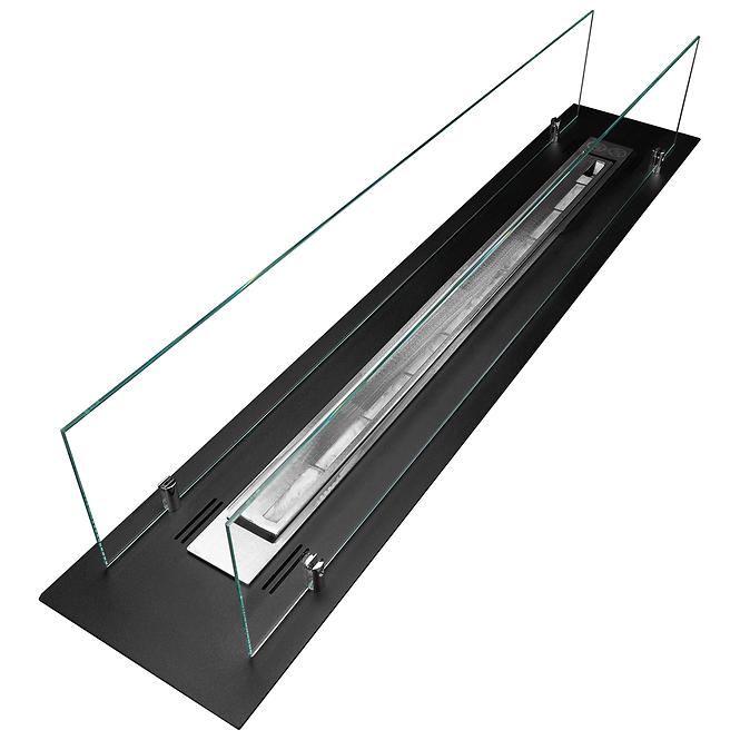 Biokaminbrenner 1000 Schwarz Matt mit Glas 