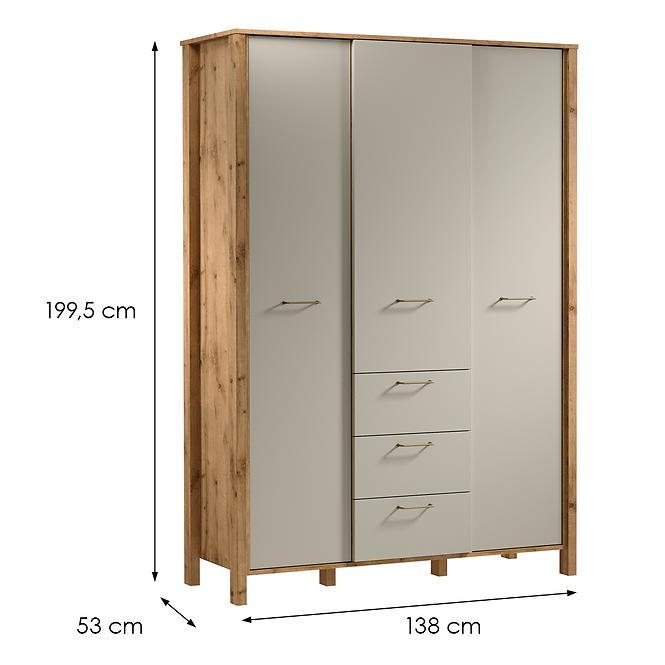 Schrank Indygo S3D3S eiche wotan-beige