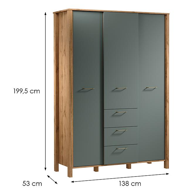 Schrank Indygo S3D3S eiche wotan-green