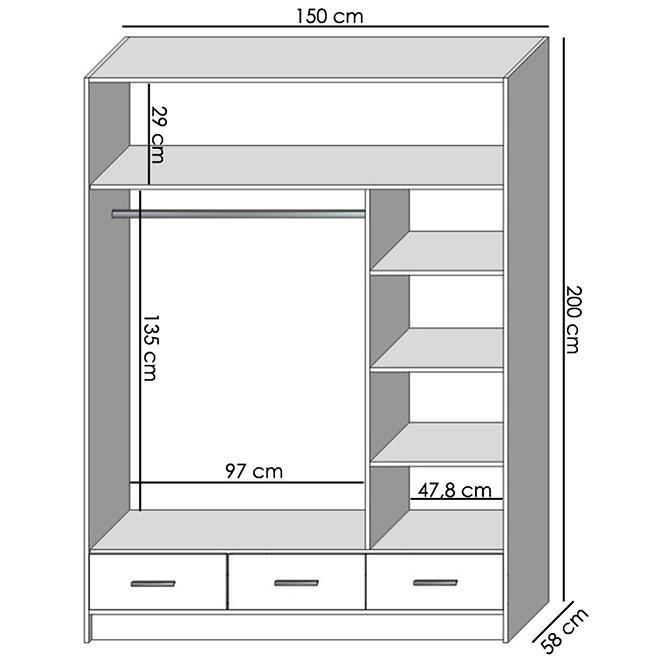 Schrank Sophie 150 Weiß